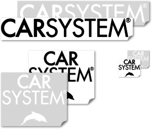 Schwarze und weiße Carsystem KFZ Aufkleber in verschiedenen Formaten